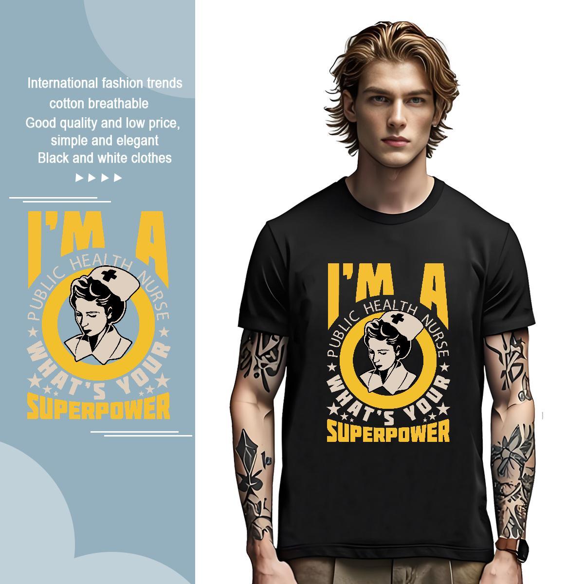 Designer nurse T-Shirts Anime Printing Street Men Tees 230g Cotton Factory Direct Breathable Short Sleeve DIY Tees Shirts