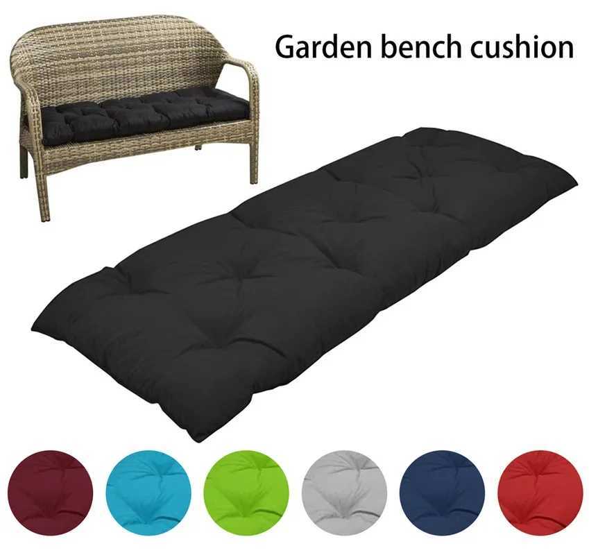 1Pcs Outdoor Garden Bench Cushion Solid Color Thicken Sun Chair High Back Cushion Non-slip Tatami Sofa Stool CushionXJ240821