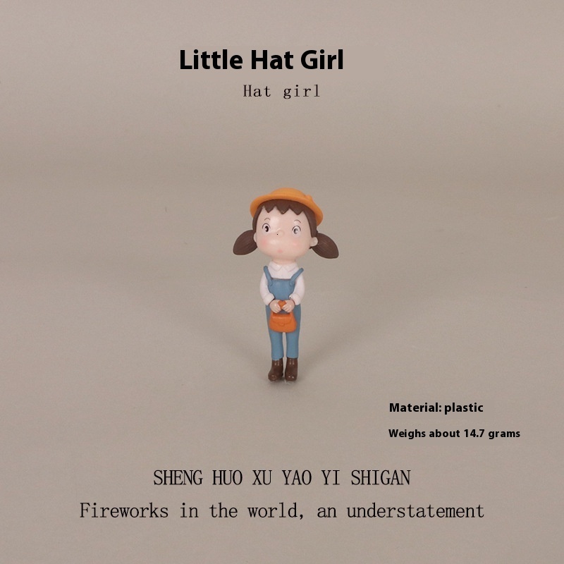 INS Mini Cartoon Character Little Girl Office Worker Micro Landscape Baby House DIY Creative Home Desktop Decoration
