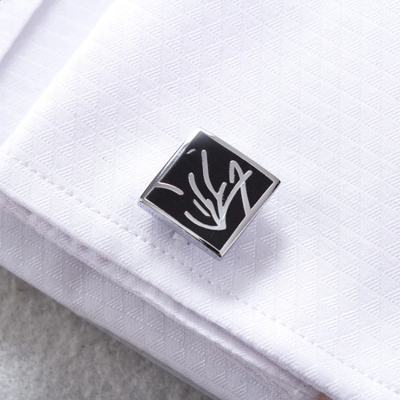 French Cufflink Mens Long-sleeved Slim Business Tuxedo Shirt Slimming Sleeve Nail Banquet Wedding Mens Dress Clothes 240822