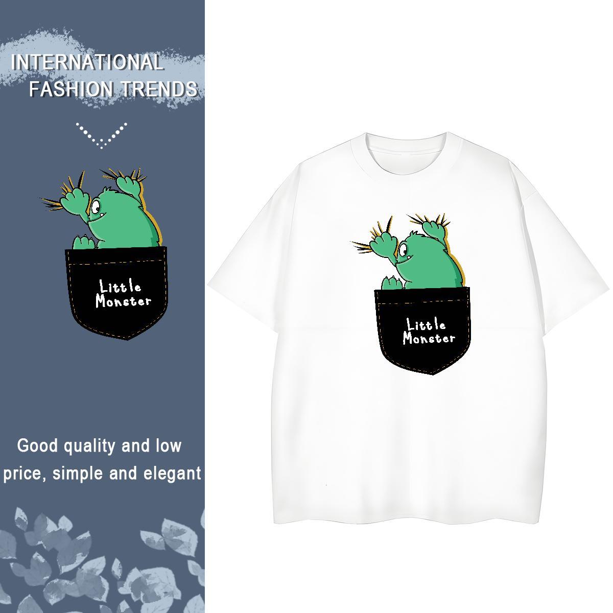Loose Unisex Tshirts 230g Cotton America Casual Sport Women T Shirts O Neck Short Sleeves Custom Cartoon Tops Tees