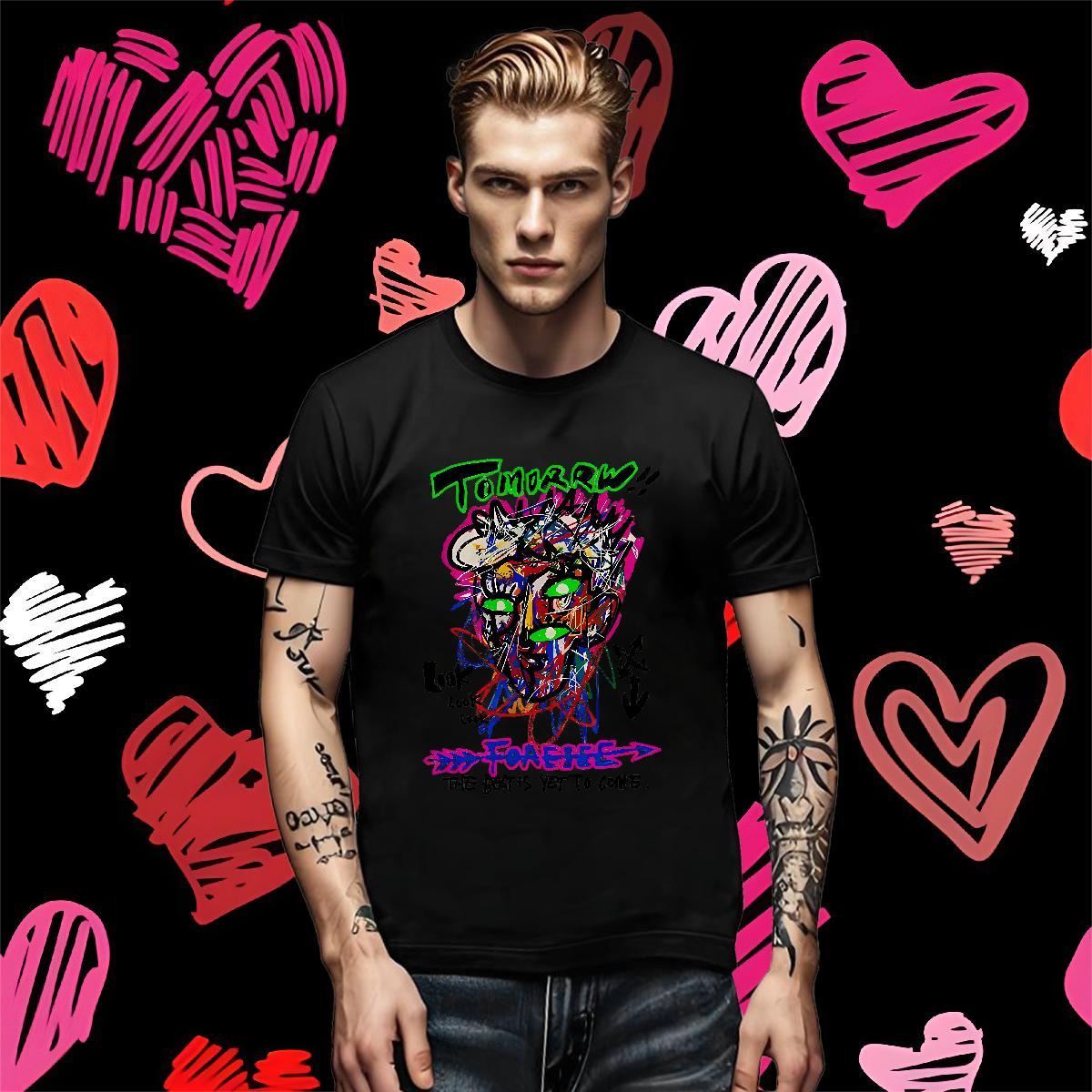 Custom tomorrw Tshirt for Man Woman 100% Cotton 230g Mens T Shirts Asian Size Street Breathable Short Sleeve Loose Tops Tees