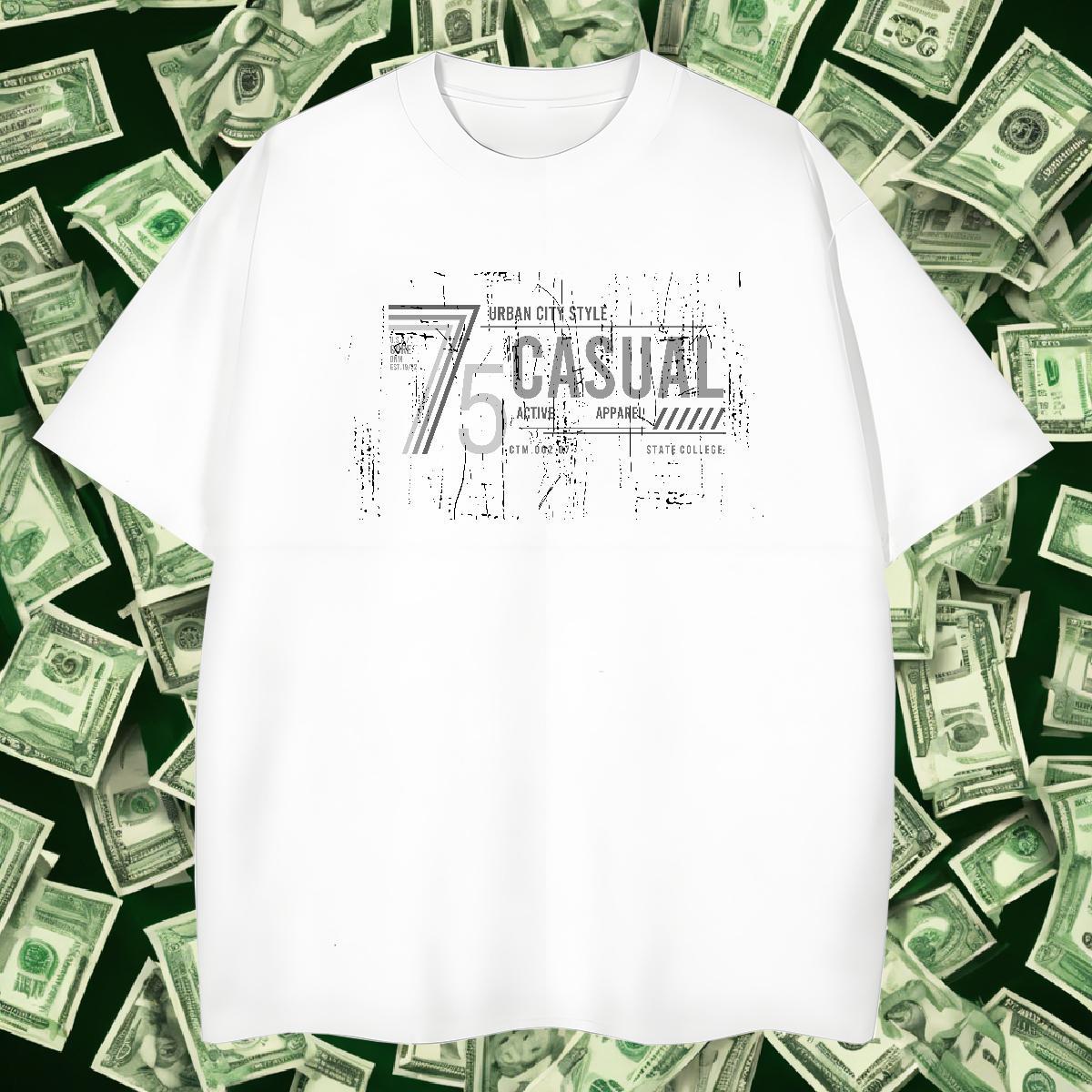 Free Shipping Couples T Shirts Daily Wear 230g Pure Cotton White Plus Size Breathable Short Sleeve letter Mens T Shirts Fashion Casual Polos