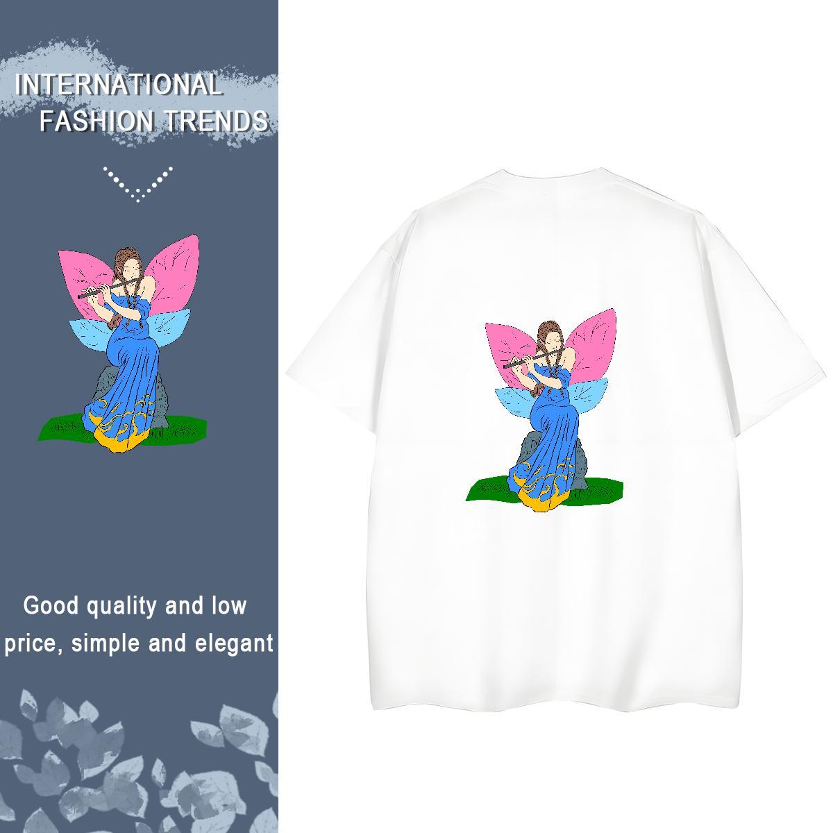 Casual New T-Shirts 230g Pure Cotton O-Neck Short Sleeve Hip Hop portrait Tshirt for Man Woman Unisex Custom Print Plus Size Clothings