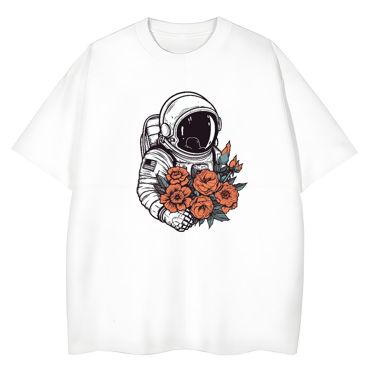 Designer Couples T Shirts 230g Cotton universe Summer Casual T-Shirts Breathable Short Sleeve Cartoon Print Tees Shirts