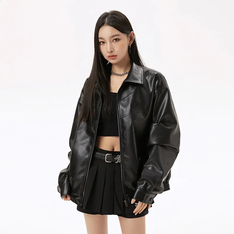 American Black Man Leather Jacket Unisex Autumn Product Retro Trendy Causal Couple High Street High Quality Jacket Clothing 240822