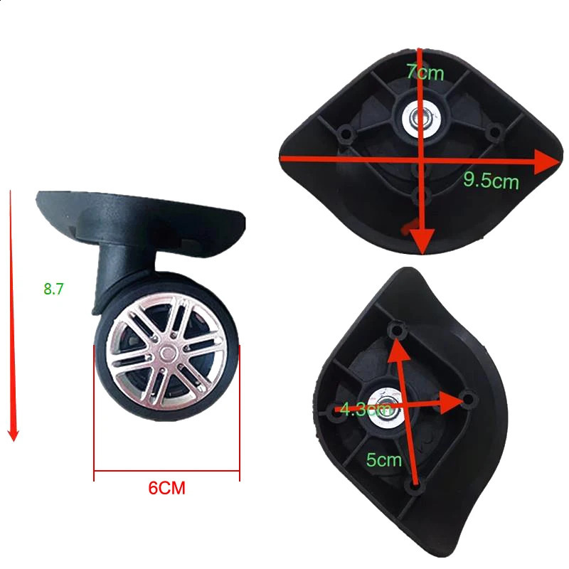 2Pair Universal Replacement Wheels Trolley Case Luggage Wheel Repair Travel Suitcase Parts Accessories Wheel 240821