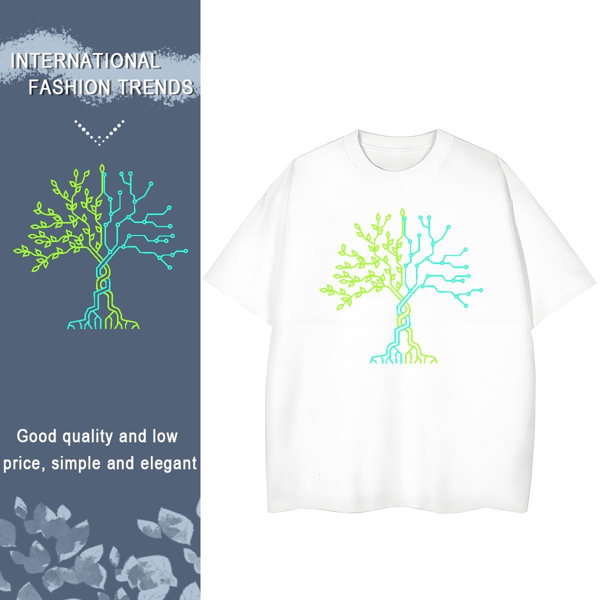 Fashion T-Shirts Round Neck Short Sleeve 230g Cotton Womens Tshirts Oversized L-4XL tree Hip Hop Street Designer Nice Clothes Shirt