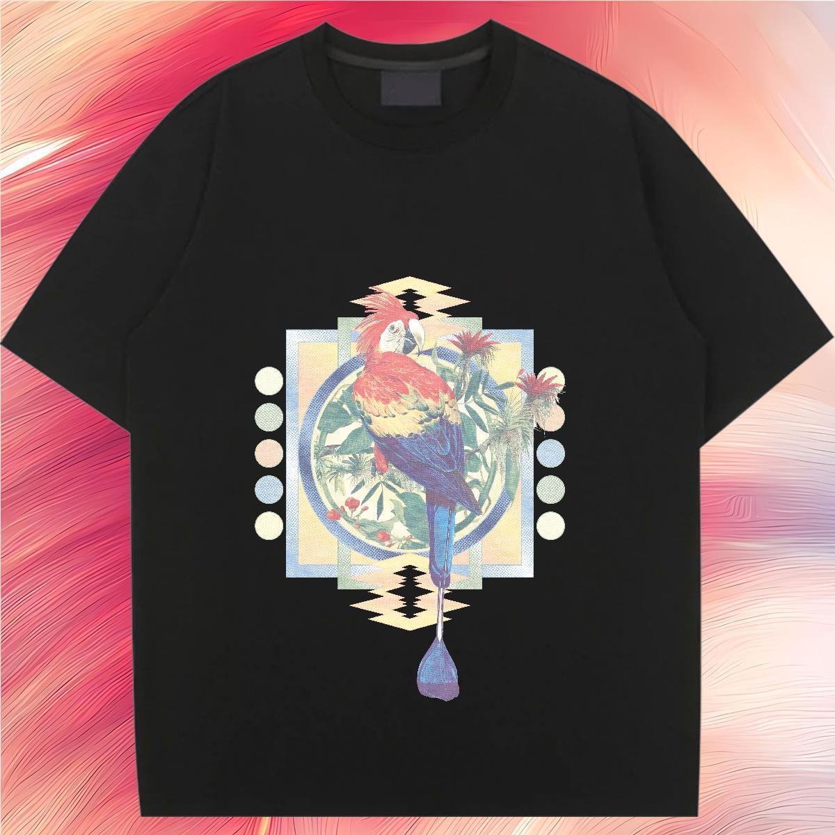 2024 Designer Woman T Shirts Breathable Soft 230g Cotton Unisex Tshirts Plus Size Custom bird High Street Hip Hop Comfortable Tops Shirt