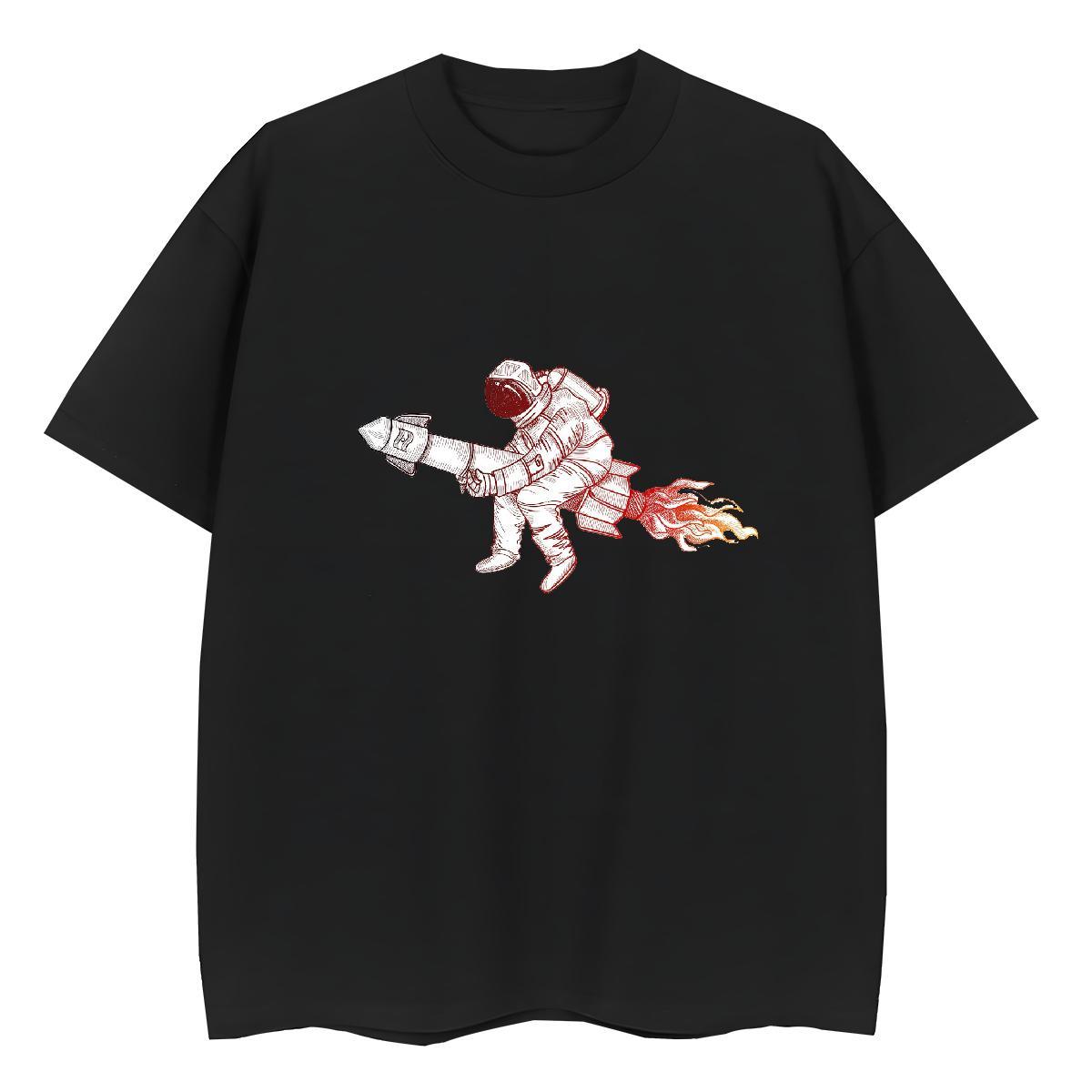 Free Shipping Woman Tshirt 100% Cotton 230g universe Street Wear T Shirts Women O Neck Short Sleeves Custom Print Oversized Clothes Shirt