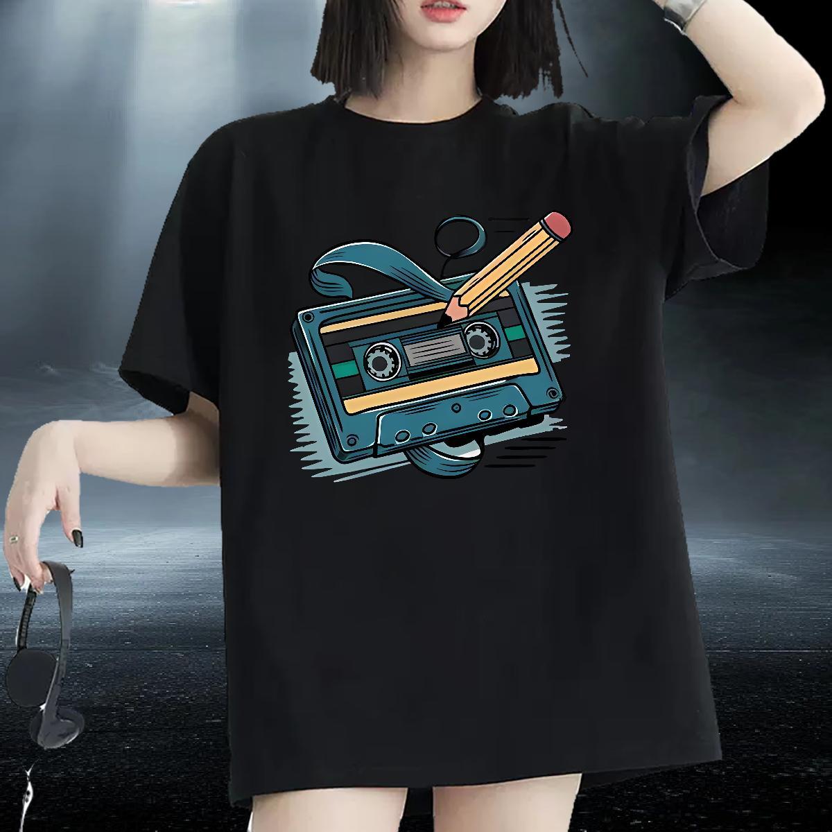 DIY Women T Shirts 230g 100% Cotton Breathable Short Sleeve Sport radio Tshirt for Man Woman Comfortable DIY Anime Printed Tshirts