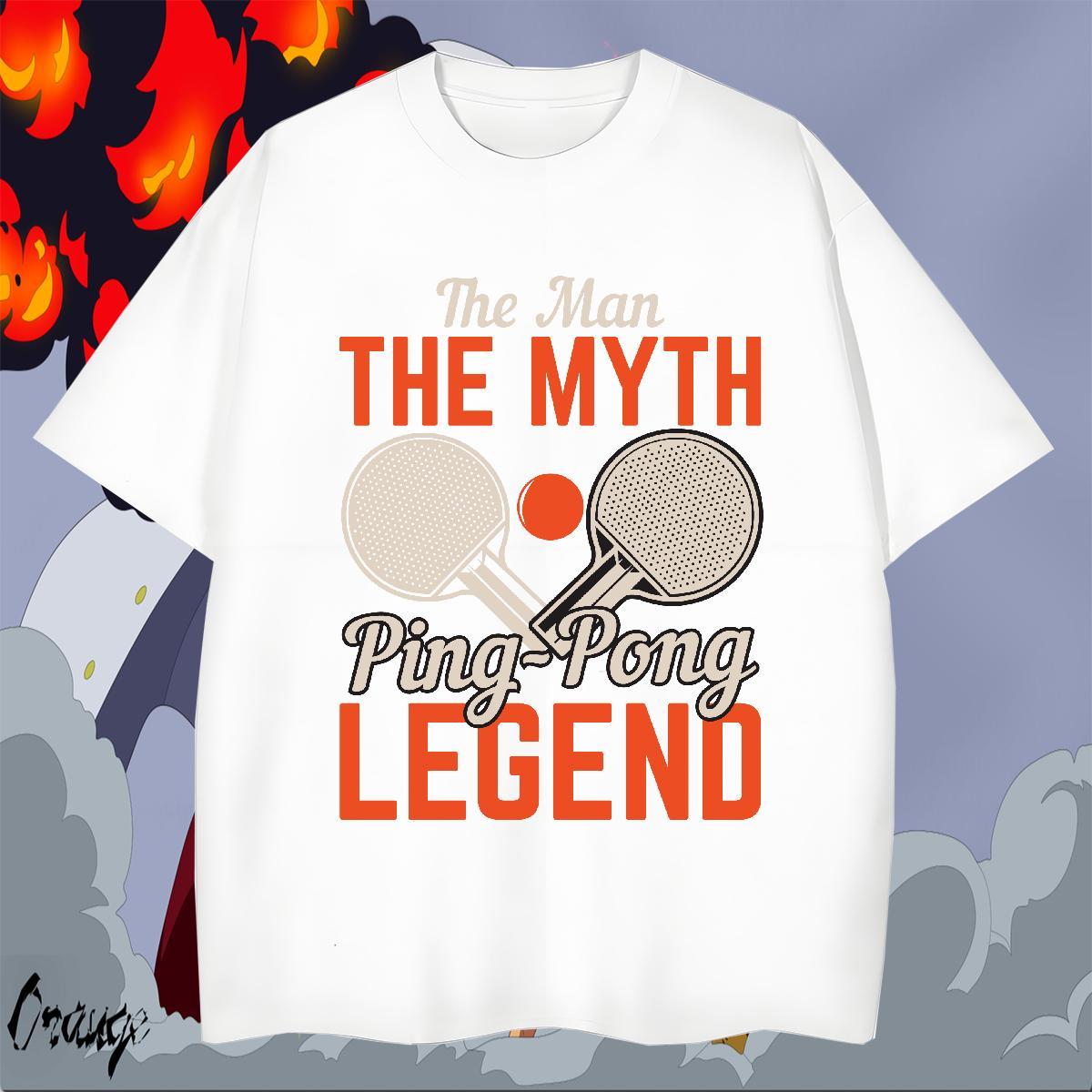 Brand Mens Tshirts Hip Hop Street 230g 100% Cotton Custom Big Size Round Neck Short Sleeve PING PONG T-Shirts New Arrival Tees
