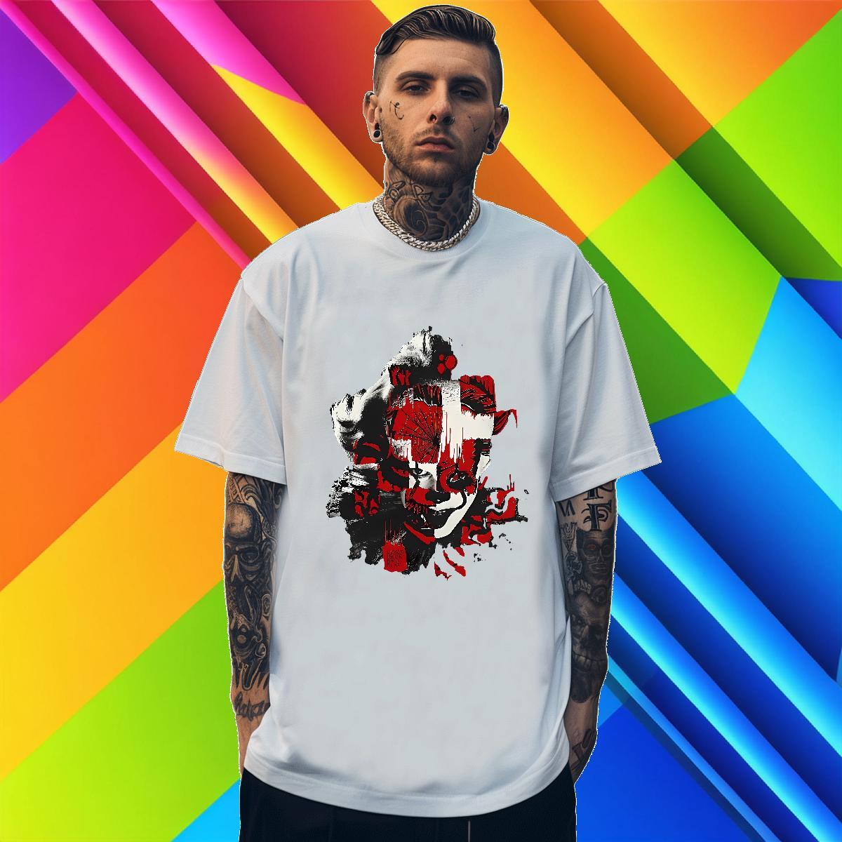 DIY scary Mens Tshirts 230g 100% Cotton T Shirt For Man Custom Big Size Outdoor Breathable Short Sleeve Loose Clothings