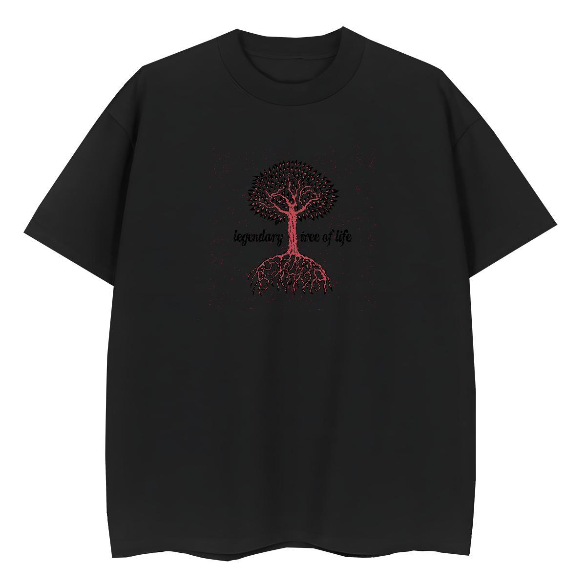 Casual New T Shirt For Woman Breathable Crew Neck 230g Cotton Tshirt for Man Woman Oversized tree Street Free Shipping Tops Shirt