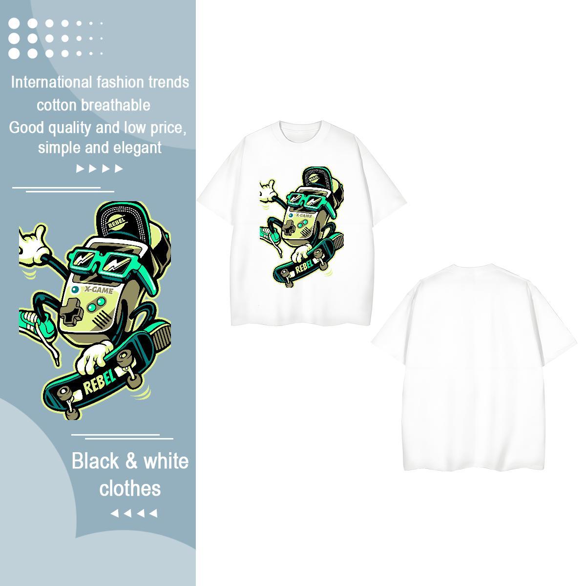 2024 Casual T shirt Breathable Short Sleeve 230g Cotton Women Tshirts Customized Print skateboarding Spring Summer Comfortable Tee Shirt