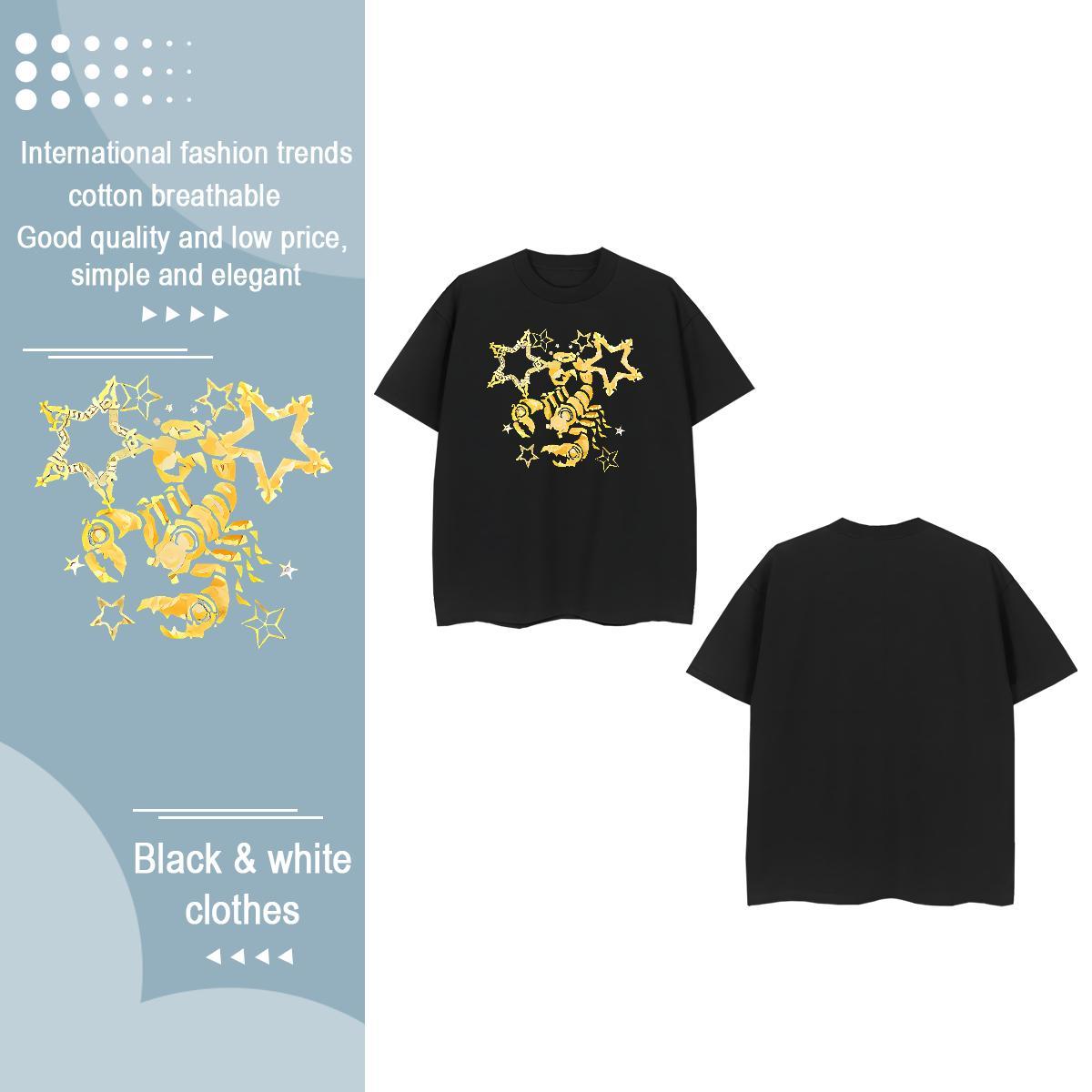 Casual New T-Shirts for Women Breathable Soft 100% Cotton 230g Women Tshirts DIY Printed scorpion Sport Nice Clothes Shirt