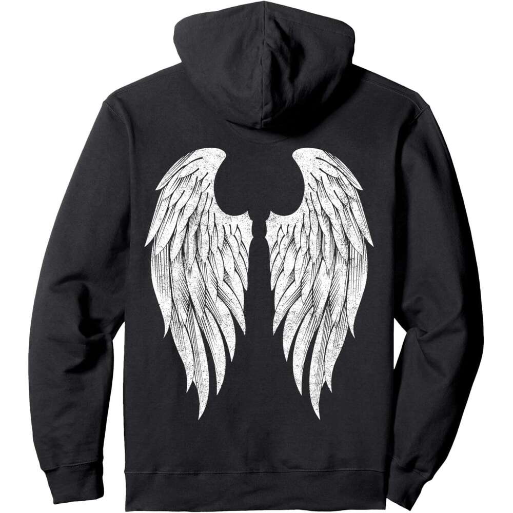 Hoodie For Mens Womens Side Angel Wings Back Print Pullover Graphic Hoodies Sweatshirt Long Sleeve Free shipping
