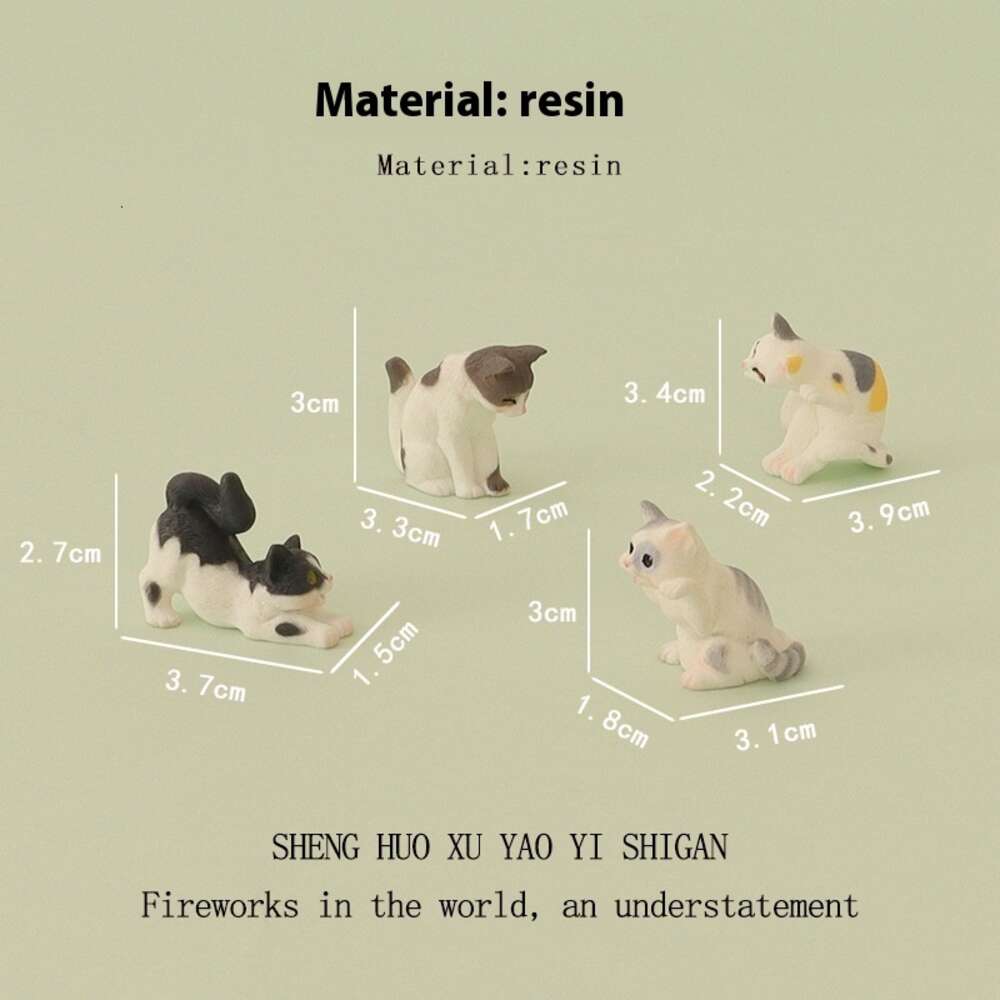 Charming 'No Desire to Work' Mini Cat Figurine & Baby Room Decor Collection for Office Space Personalization
