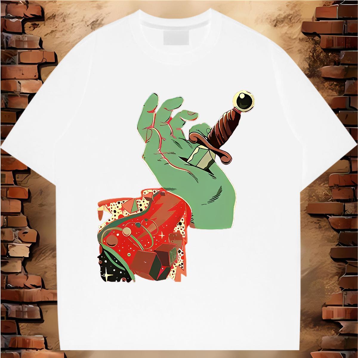 Nice Unisex Tshirts 230g Pure Cotton painting Beach Womens T Shirts Short Sleeve O-Neck Skull Clothes