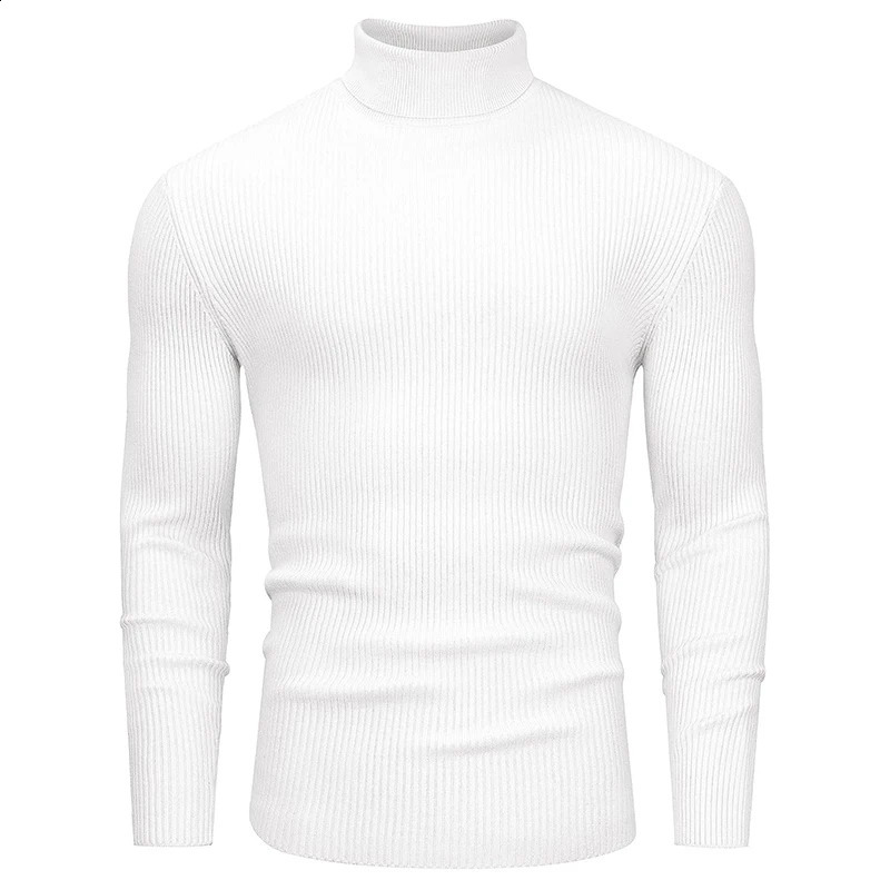 Mens Slim Fit Turtleneck Sweater Casual Twist Patterned Pullover Knitted Sweaters Autumn Long Sleeve Stripe Streetwear 240821