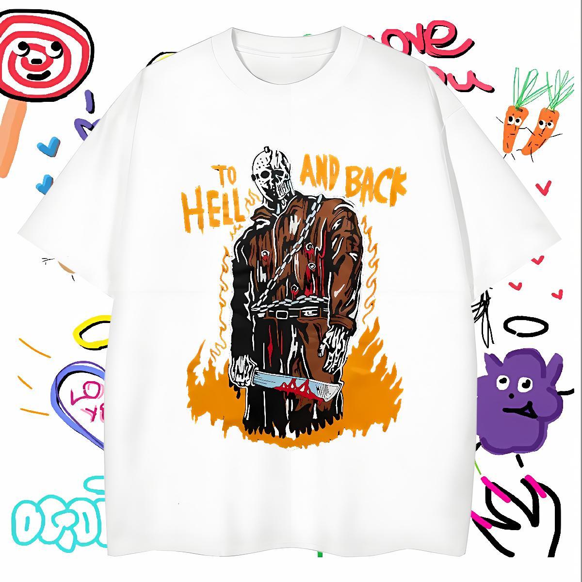 Comfortable skull T shirt Street Casual Couples T Shirts 100% Cotton 230g DIY Breathable Short Sleeve Custom Printed Clothes