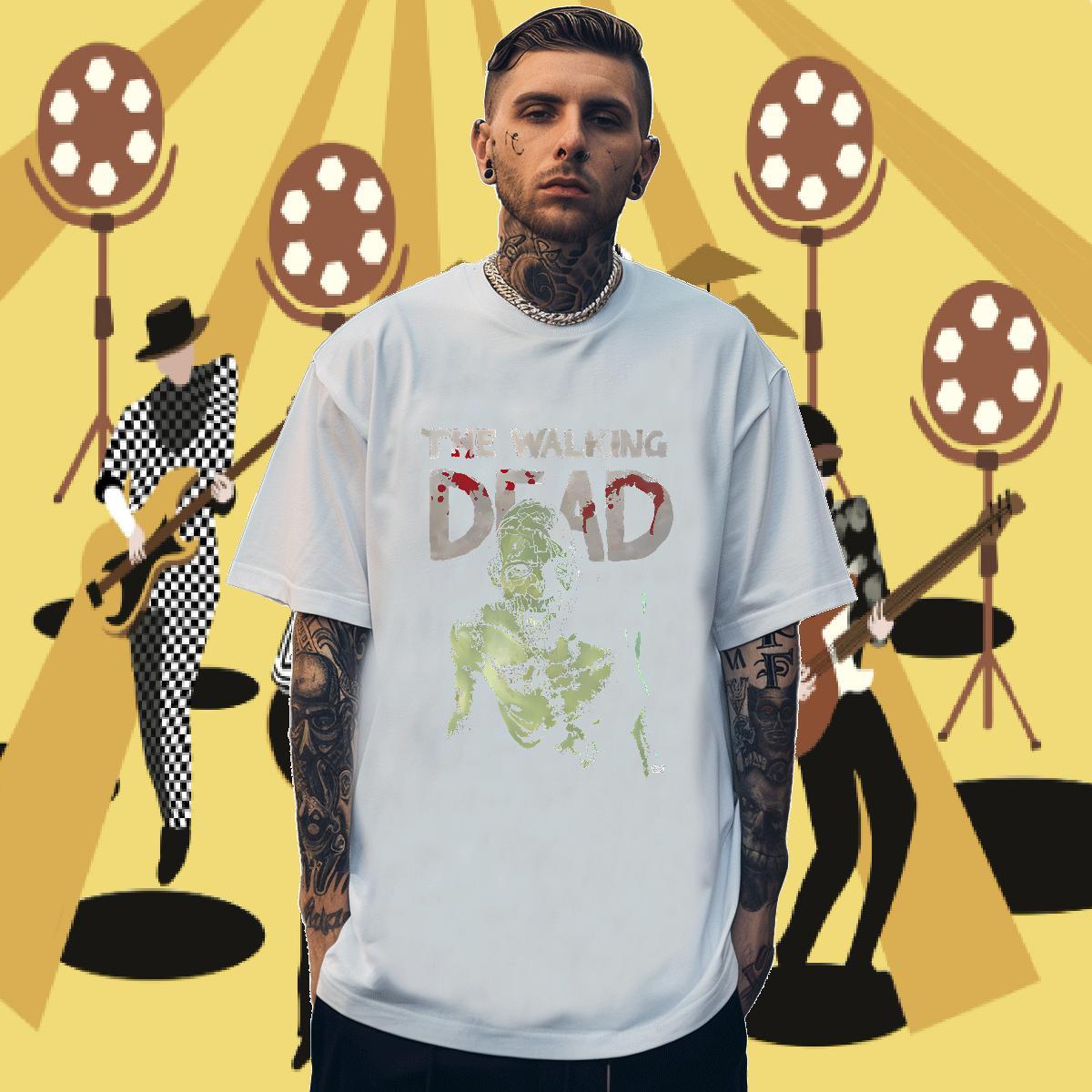 New Designer skull Men Tees 230g 100% Cotton Man T Shirts Custom Printing Casual Daily Wear Crew Neck Cool Tops Shirt