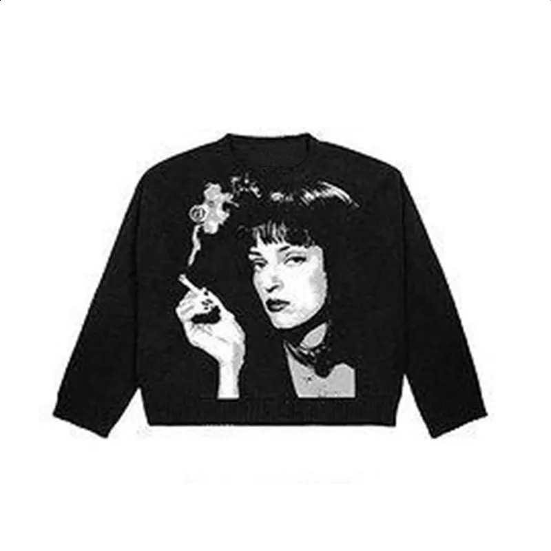 Oversized Sweater Loose Y2K Pullovers Aesthetic Streetwear Pullover Unisex pullover women ins warm Anime Winter Casual Top 240821