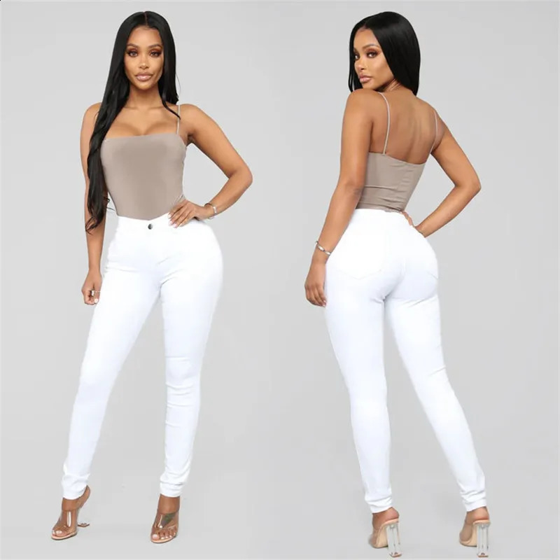 Low price promotion women high waist jeans casual skinny slim jeans high stretch denim pencil pants plus size S-3XL 240821