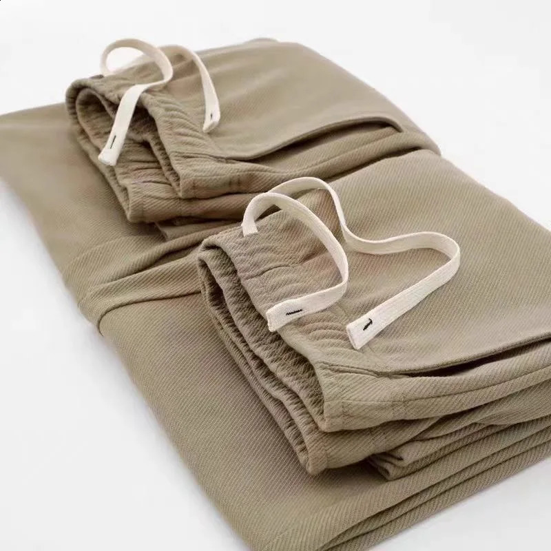 Casual Men Sweatpants Breathable Fashion Sportswear Drawstring Wide Leg Straight Track Pants Cotton Casual Loose Trousers Male 240822