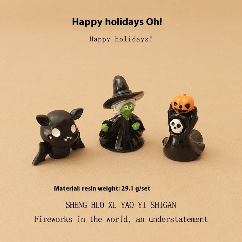New creative Halloween cute and funny pumpkin little devil witch micro landscape creation mini grape decoration ornament