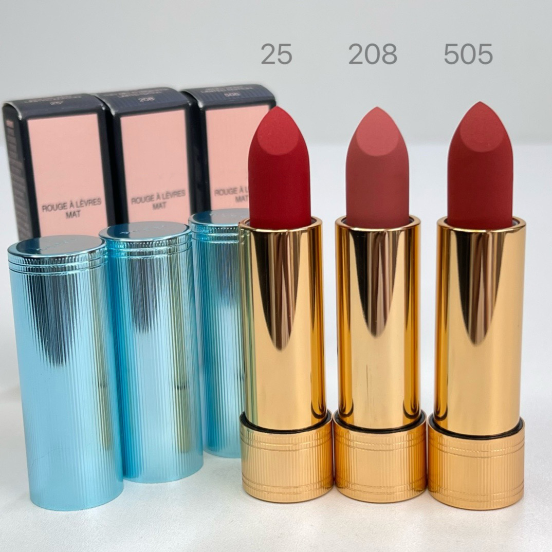 Blue Tube Designer Matte Lipstick Waterproof Velvet Nude Lipstick Sexy Red Brown Pigments Makeup Long Lasting Profissional Lip Cosmetic