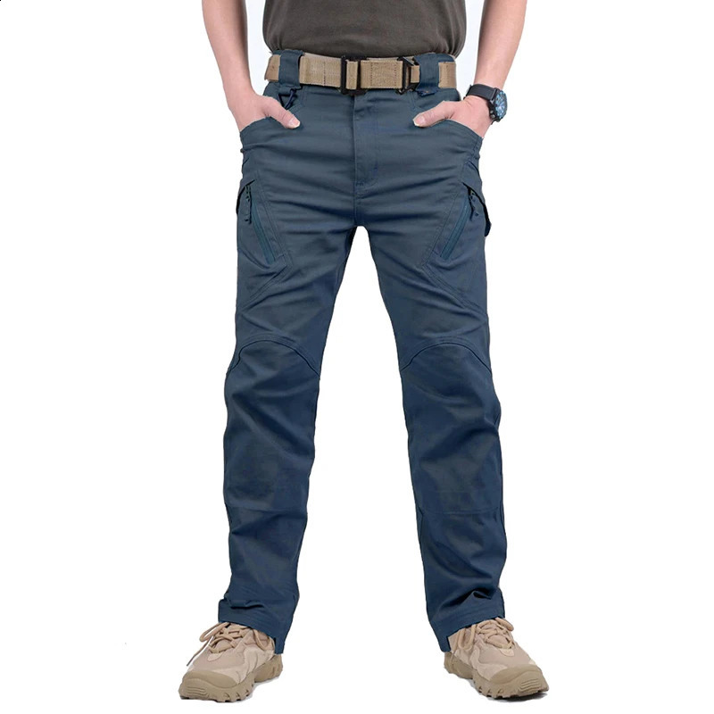 IX9 Urban Tactical Cargo Pants Mens Stretch Cotton Work Flexible Outdoor SWAT Army Combat with 9 Pockets 240822