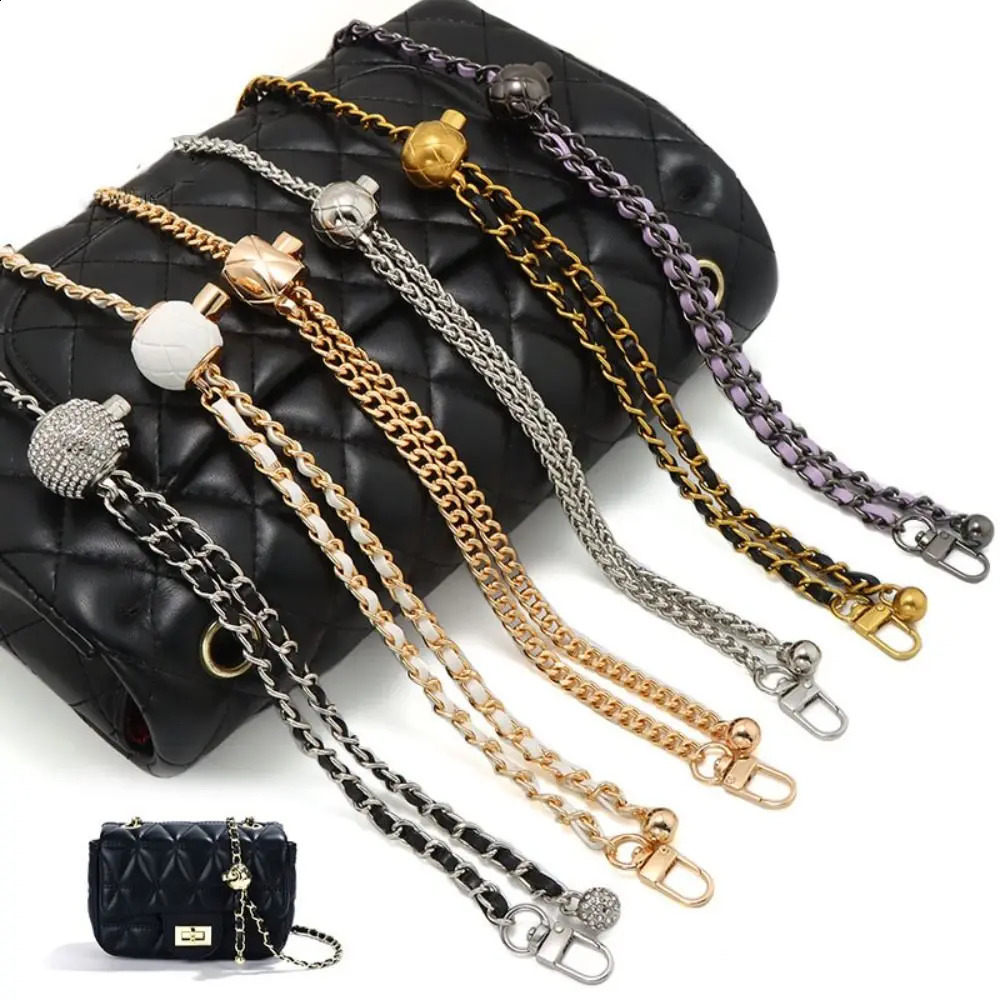 1.2m Golden Balls Bag Chain Metal Non-fading Adjustable Length Replacement High-end Shoulder Strap Bag Parts Accessories 240821