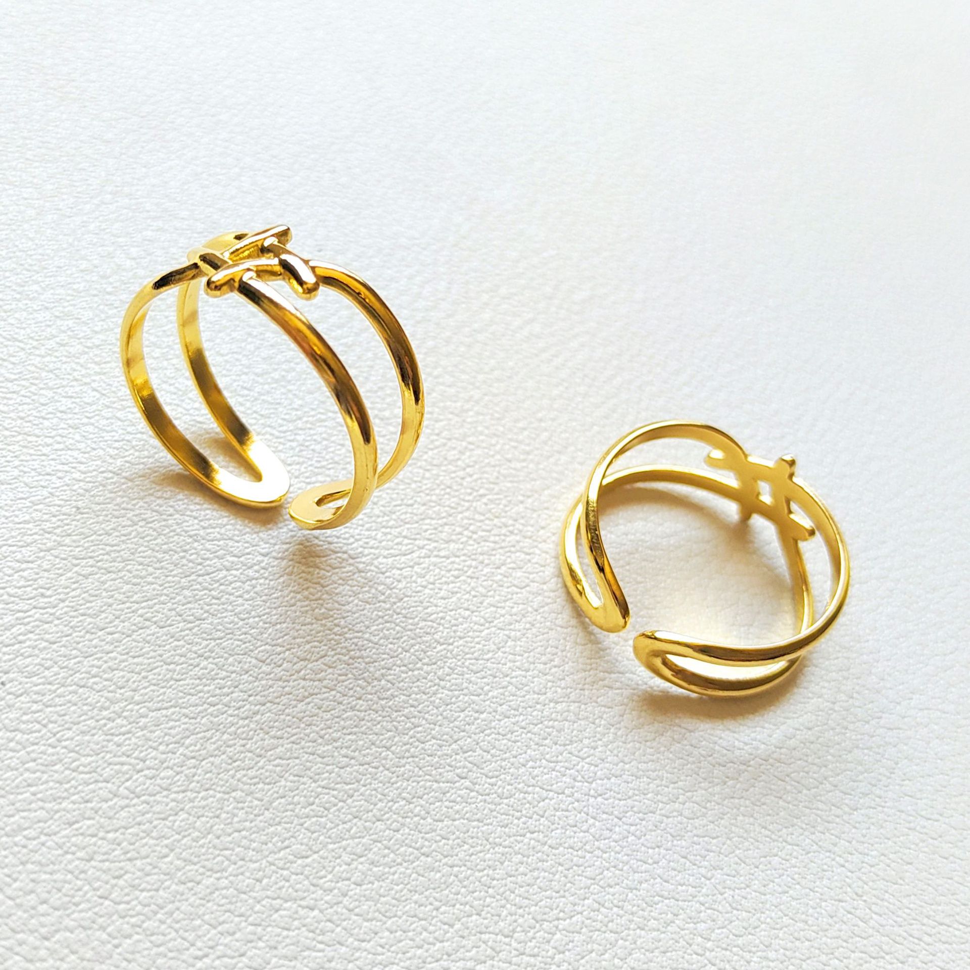 Light luxury, niche, high-end titanium steel, Chinese knot, open mouth ring, fashionable, simple, personalized index finger ring jewelry