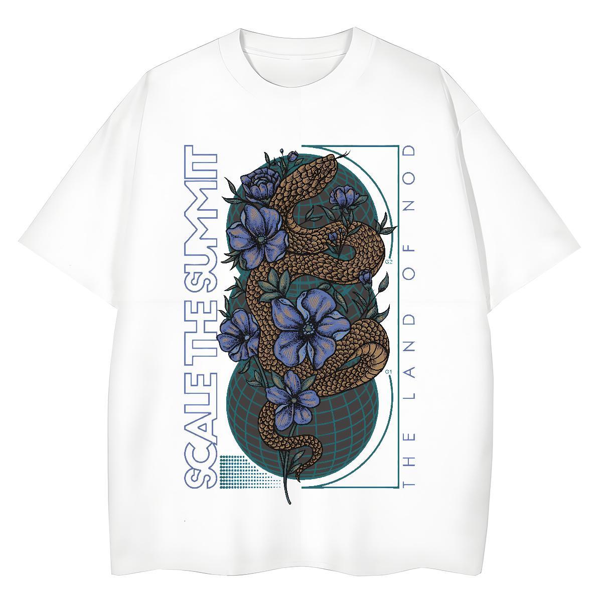 Custom Women T Shirts Crew Neck Breathable 100% Cotton 230g Women Tees Custom Print Plus Size snake Spring Summer Comfortable Tees Shirts