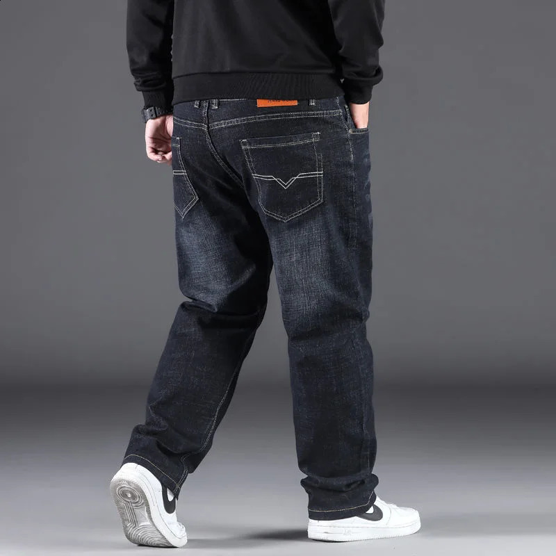 Fashion Oversized Jeans Men 10XL Straight Denim Pants Loose Trousers Mens Plus Size 50 Baggy Jeans Male Streetwear Casual Pants 240822