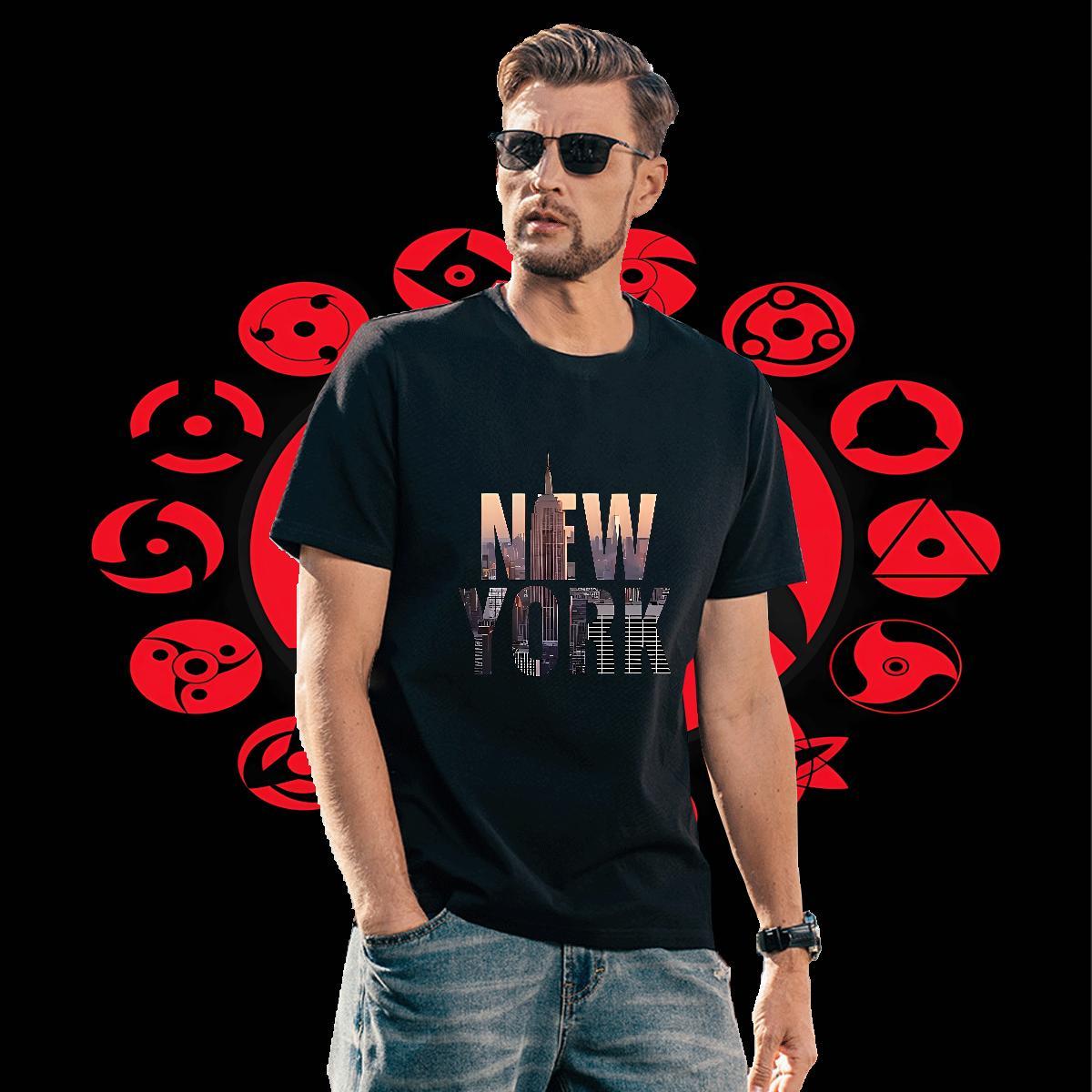 Brand Men Clothes T-Shirt Casual Daily Wear 230g Cotton Oversized 3XL 4XL Breathable Short Sleeve New York Mens T Shirts Fashion Tee Shirt