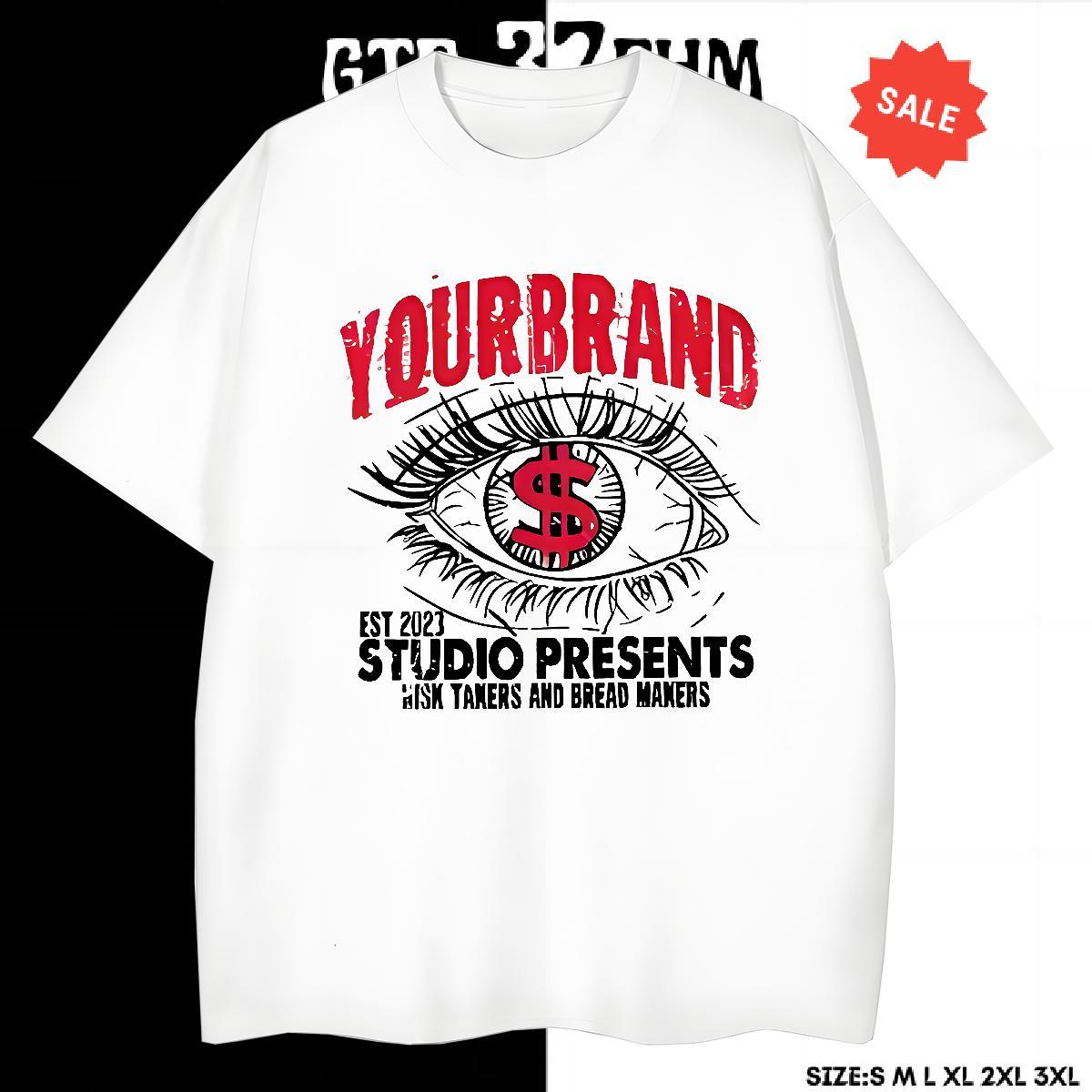 Cool Tshirts Street 230g Cotton Custom Cartoon Crew Neck Breathable eyes Men T Shirts Fashion Designer Clothes