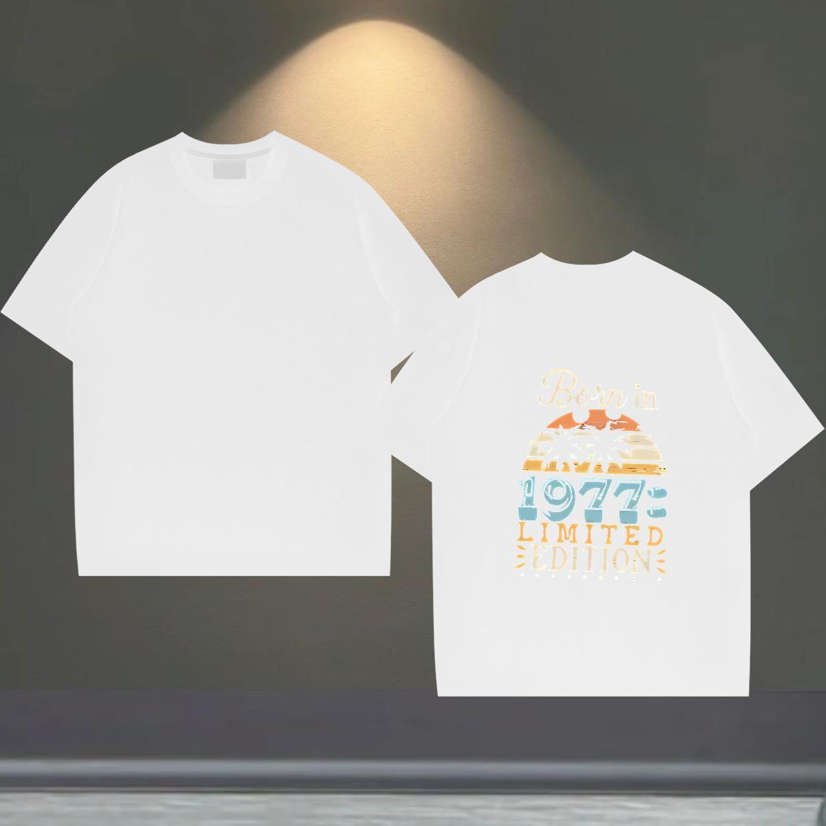 Wholesale T-Shirts for Men 100% Cotton 230g letter High Street Hip Hop DIY Pure Cotton Couples T Shirts Brand Clothings