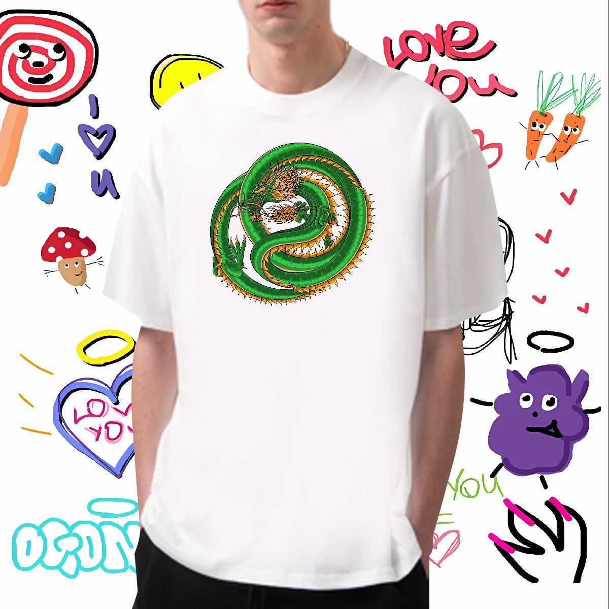 Popular dragon Mens T Shirts High Street Hip Hop Couples T Shirts 230g Pure Cotton 2024 Designer Short Sleeve O-Neck Oversized 3XL 4XL Tees Shirts