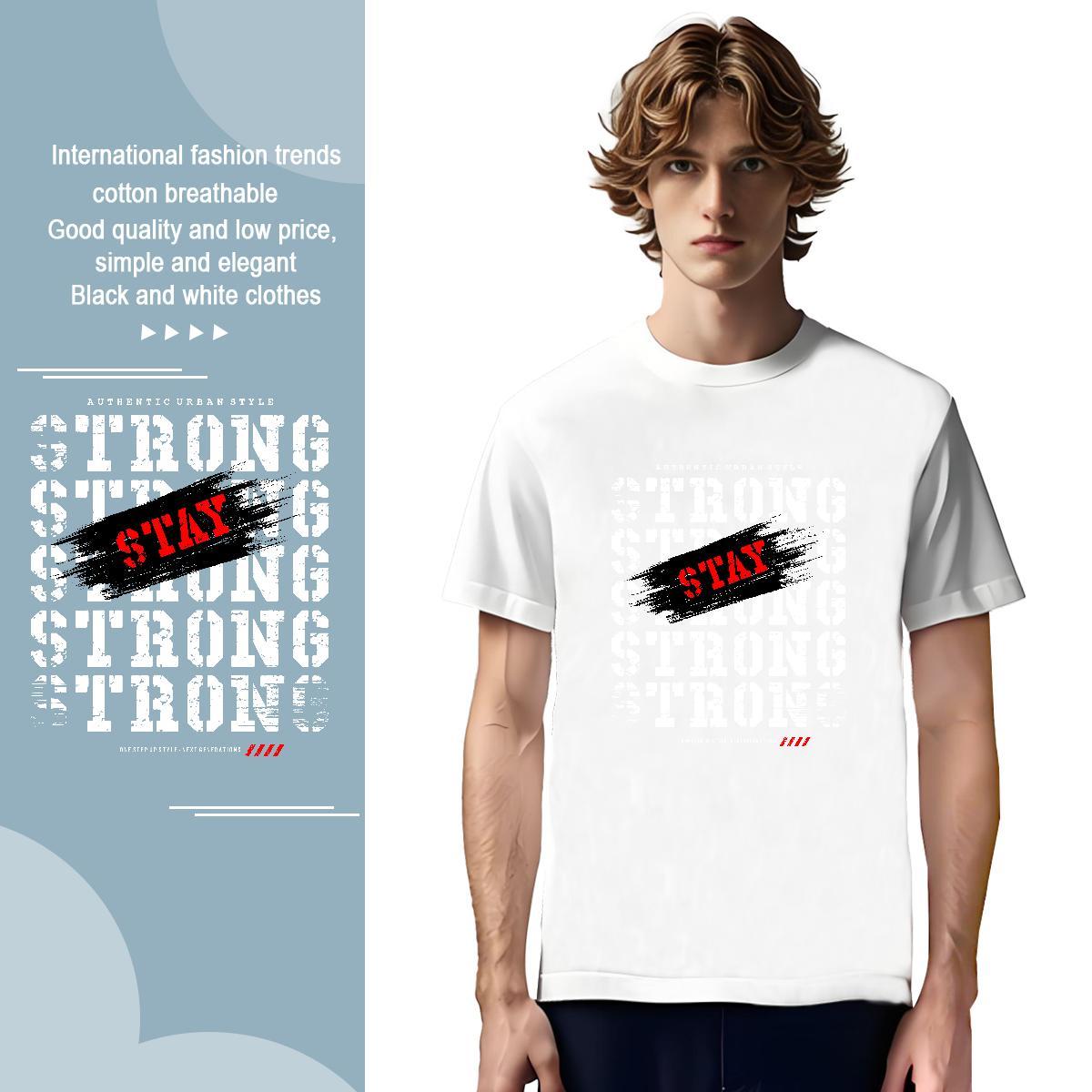 Loose Fit run Mens T Shirts Summer Casual Men Tees 230g Cotton Fashion Designer O Neck Short Sleeves White Plus Size Wear