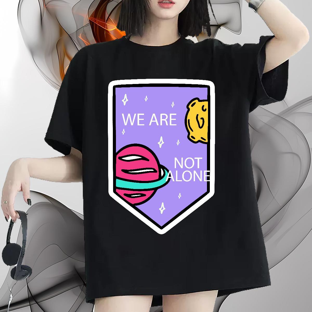 Brand Lady T shirt 230g 100% Cotton planet Home Outdoor T Shirts Women Short Sleeve O-Neck Customized Clothes