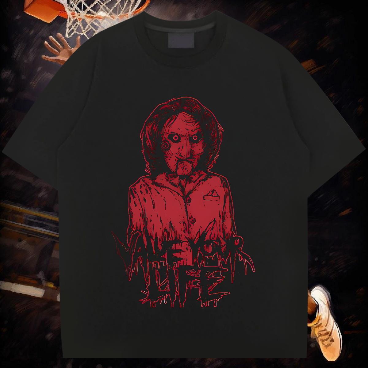 Fashion New skull Men Tshirts 100% Cotton 230g T-Shirts Custom Anime High Street Hip Hop Breathable Soft Clothes