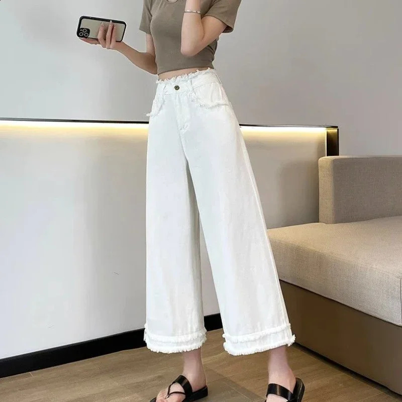 Pink Trousers Cropped Pants for Women and Capris High Waist S Pipe Blue Womens Jeans Medium R Baggy Office Gyaru Wash Hippie 240821