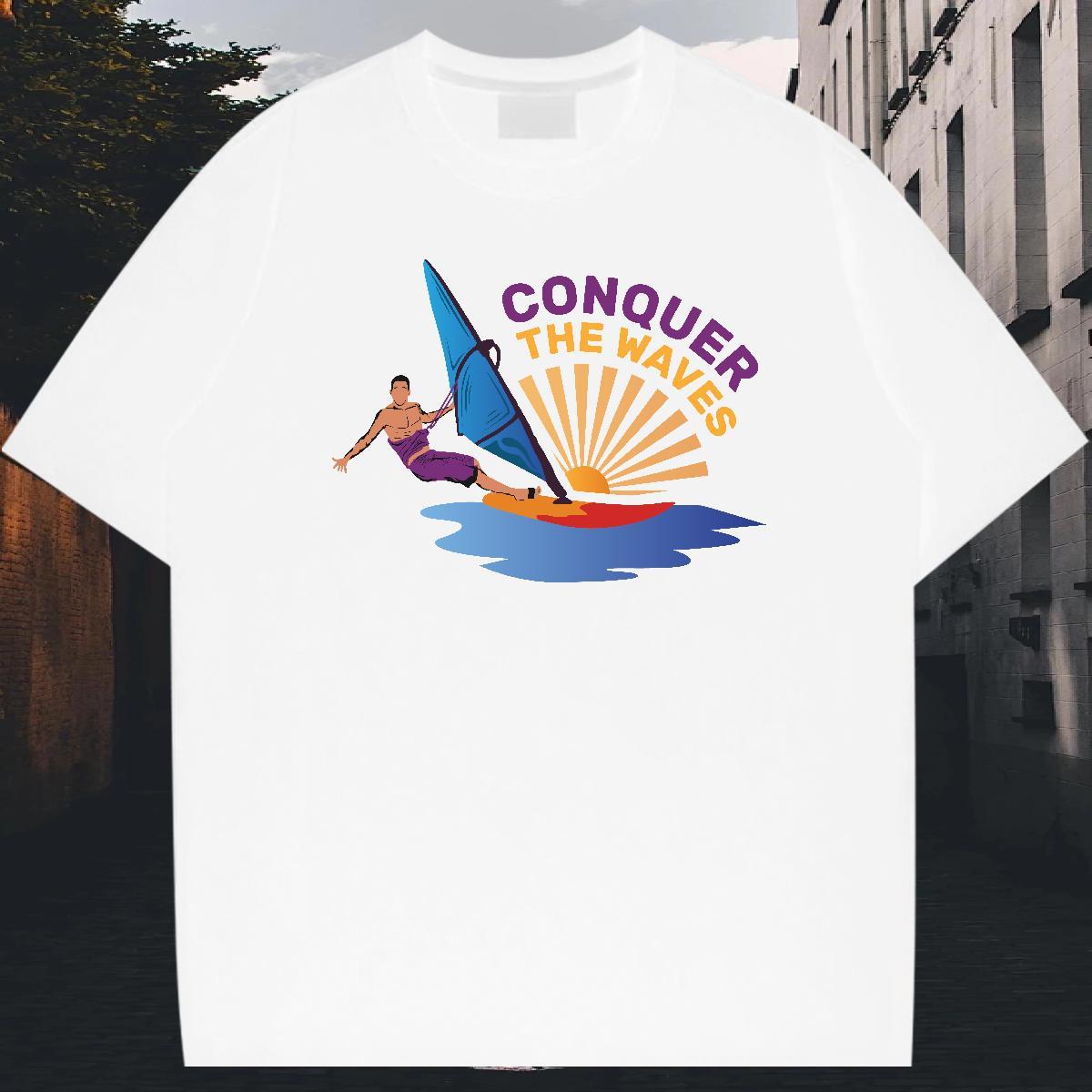 Cool Mens Tshirts Beach 230g 100% Cotton Oversized O Neck Short Sleeves skateboarding Men T Shirts Designer Fashion Tops Tees