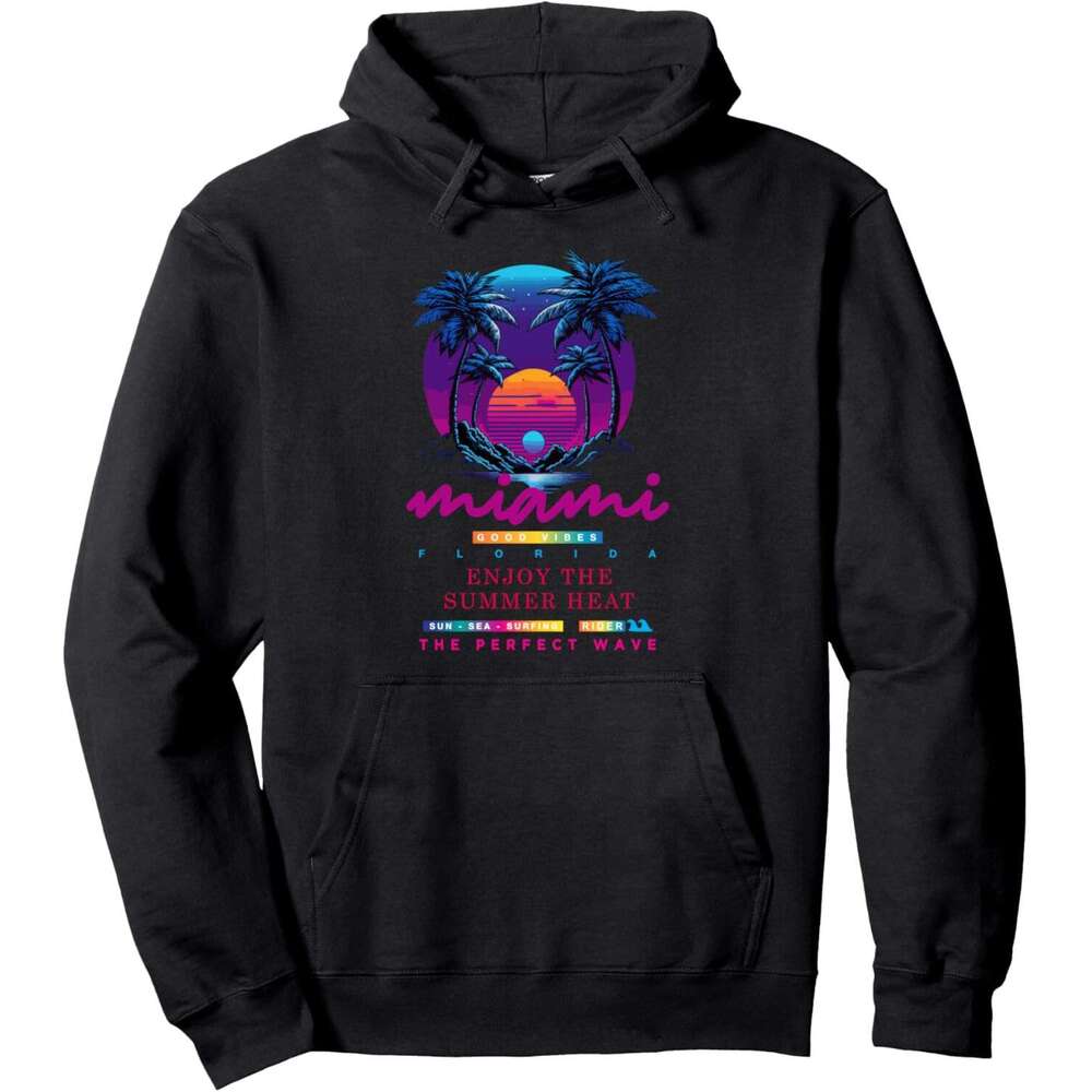 Hoodie for Mens Womens Beach I Love Miami Cool Miami Summer Graphic Design Pullover Hoodie Graphic Hoodies Sweatshirt Pullover Long Sleeve
