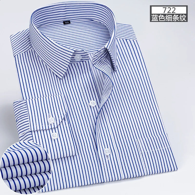 Mens long-sleeved shirt tooling Business casual no-iron top plain high-quality spring and summer slim comfortable fashion 240822