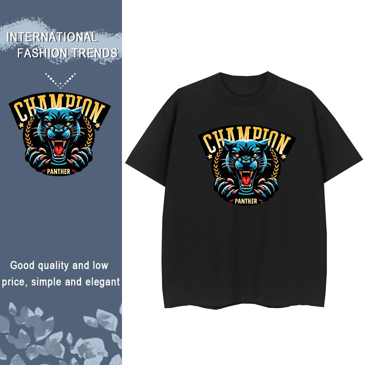 Brand Woman T Shirts Breathable Short Sleeve 230g Pure Cotton Lady T shirt Customized Print leopard Street Loose fit Tops
