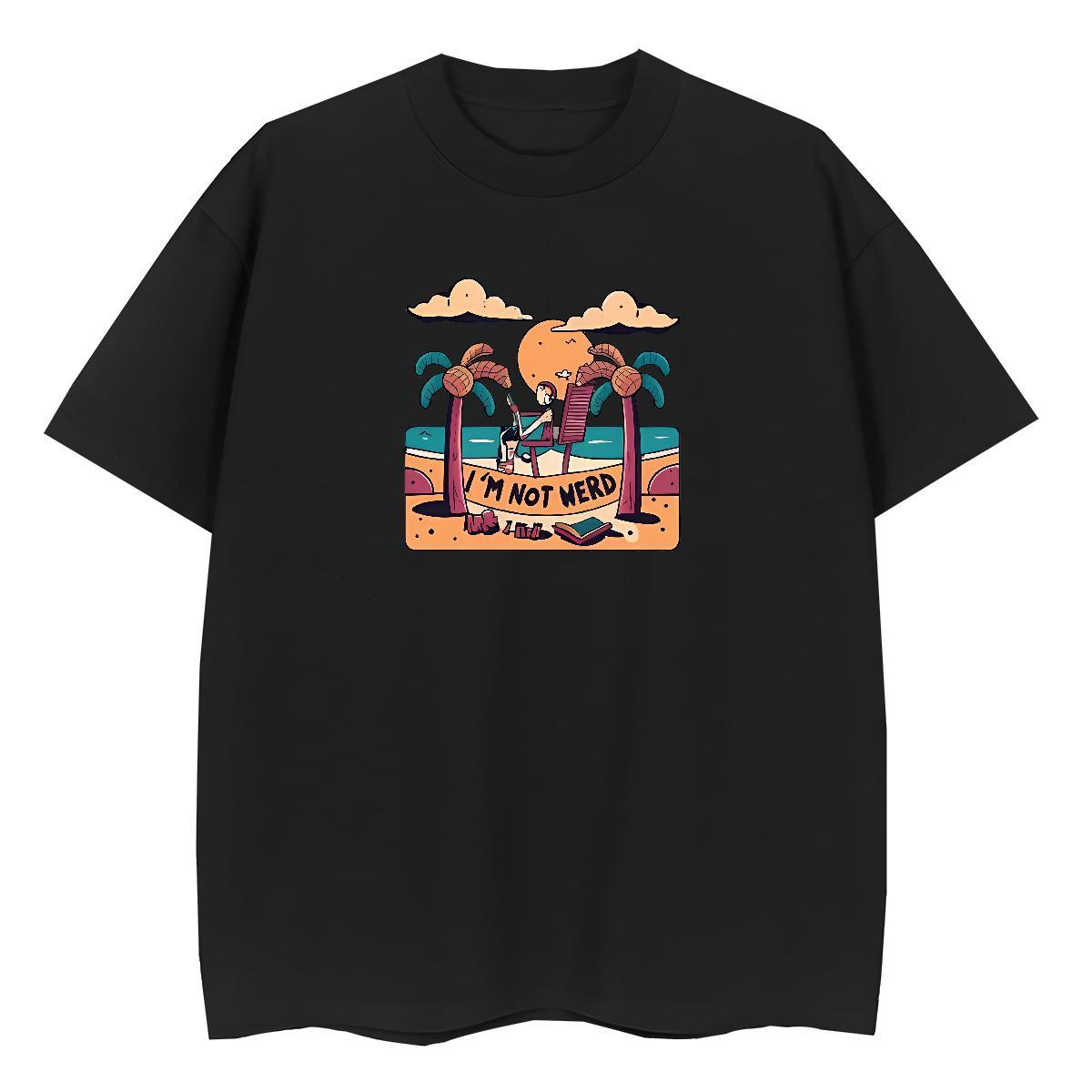 Fashion Casual T-Shirts Crew Neck Breathable 230g Cotton Tshirt for Man Woman DIY Printed sea Spring Summer Unisex Wear