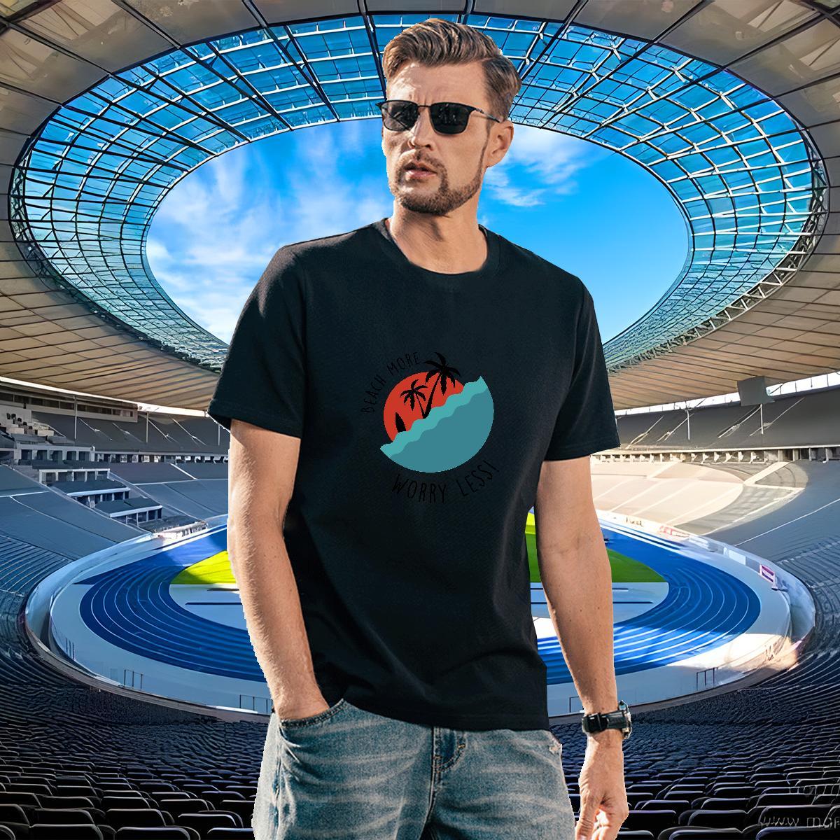 Cool Design Couples T Shirts Casual Beach 230g Cotton DIY Printed Breathable Short Sleeve sea Mens T Shirts Factory Direct Clothes